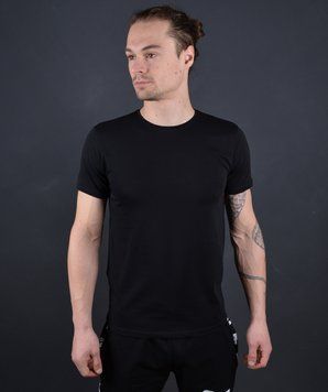 Мужская футболка однотонная черная Турция 4057 XL 4057-XL фото