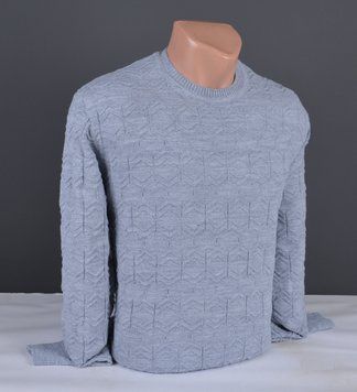 Мужской джемпер серо-голубой | Мужской свитер Турция 9386 XL 9386-XL фото