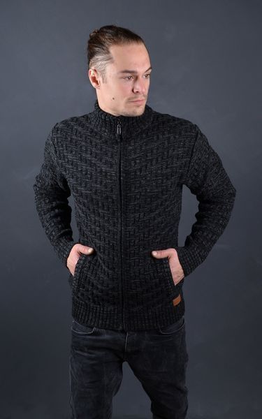 Мужской теплый свитер на замке черный | Мужская кофта на замке Турция 7028 7028 фото