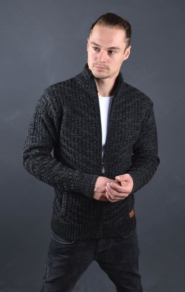 Мужской теплый свитер на замке черный | Мужская кофта на замке Турция 7028 7028 фото