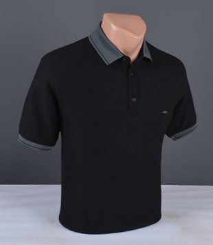 Чоловіча футболка з коміром ПОЛО чорна Туреччина 2221 XL 2221-XL фото