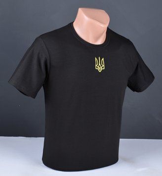 Чоловіча футболка з вишивкою Тризуб чорна Туреччина 4087 4087 фото